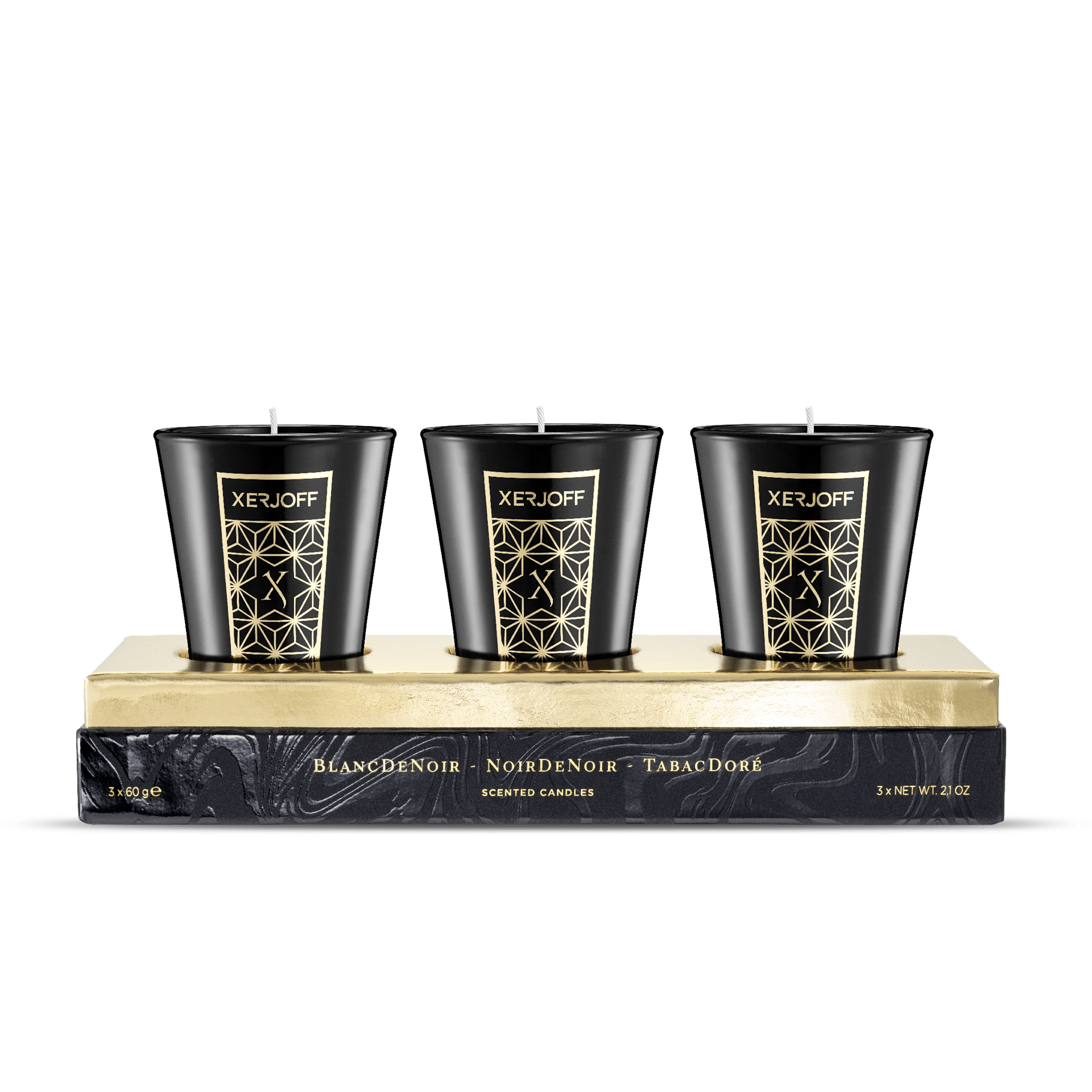 XerJoff – Scented Candle Set – BlancDeNoir / NoirDeNoir / TabacDoré